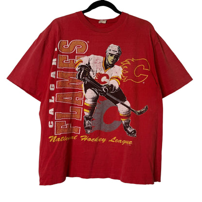 90's Calgary Flames NHL T-shirt Sz L (B685)
