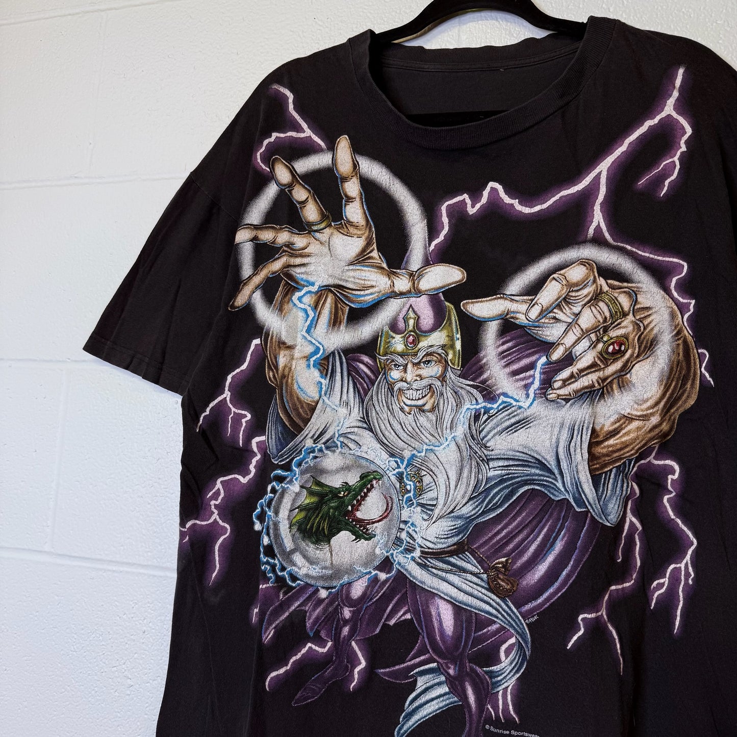 90s Wizard American Thunder Lightning T-shirt (B2521)