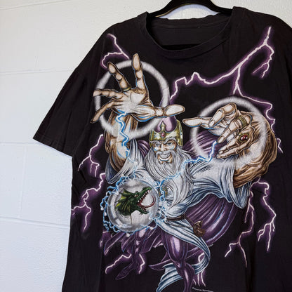 90s Wizard American Thunder Lightning T-shirt (B2521)
