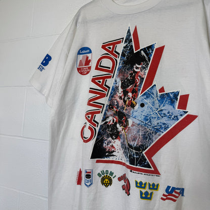 1991 Team Canada Hockey Bulletin Athletics T-Shirt (B2992)