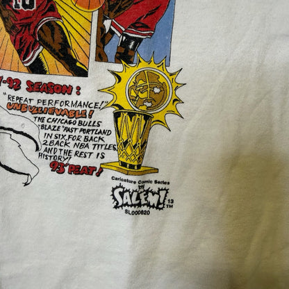 1993 Chicago Bulls Salem Comic NBA T-Shirt Sz L (B2197)