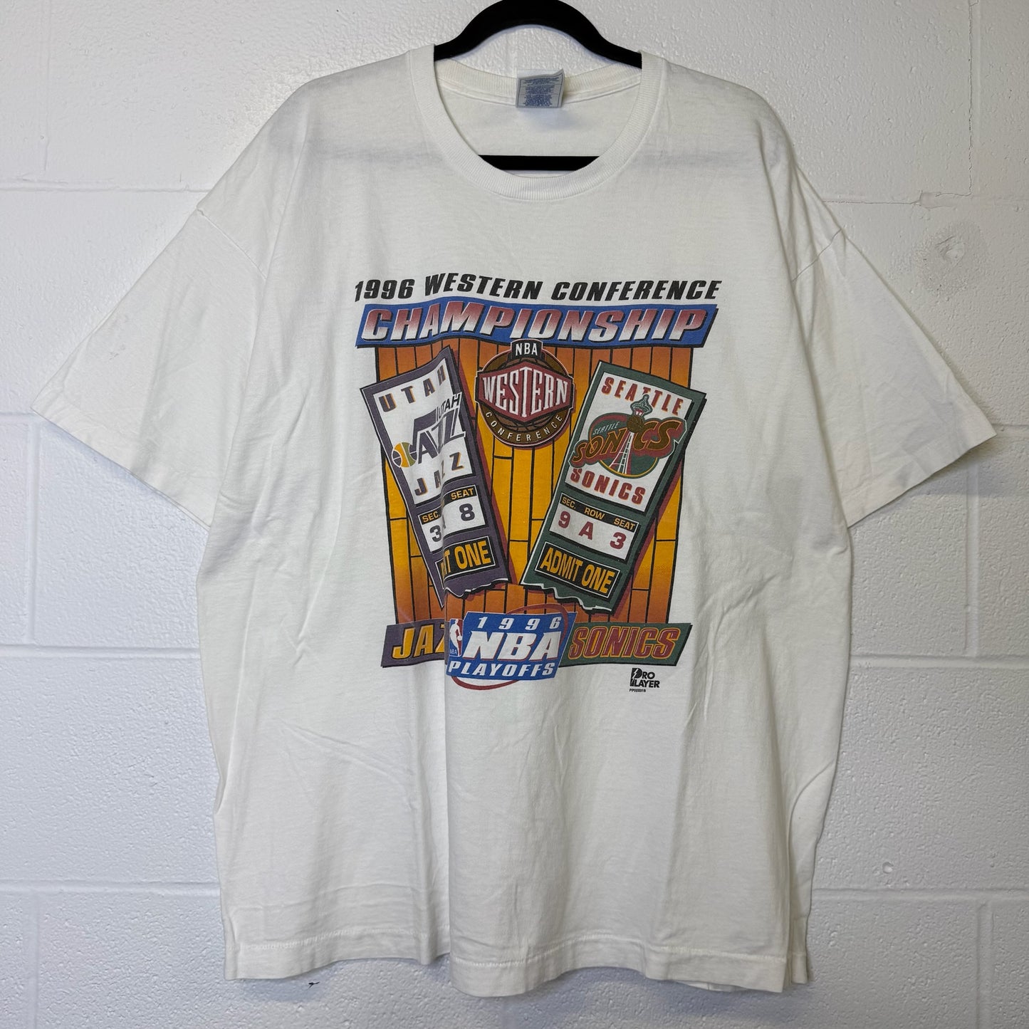 90's Utah Jazz vs Seattle Supersonics NBA T-Shirt Sz XXL (B2900)