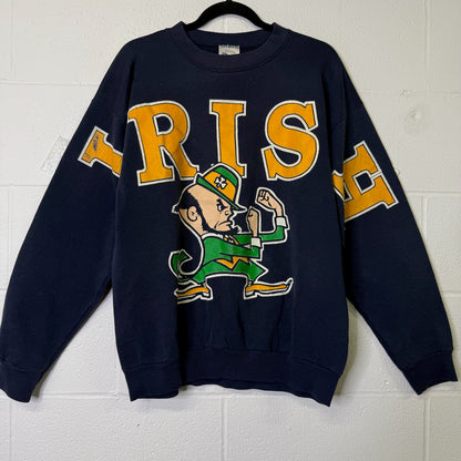 90's Notre Dame Fighting Irish Spell Out NCAA Crewneck Sz XL (B664)