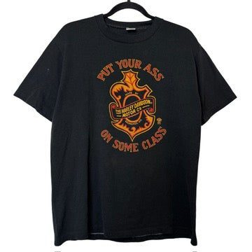 80's Harley Davidson Put Your Ass On Some Class T-Shirt Sz L (B470)