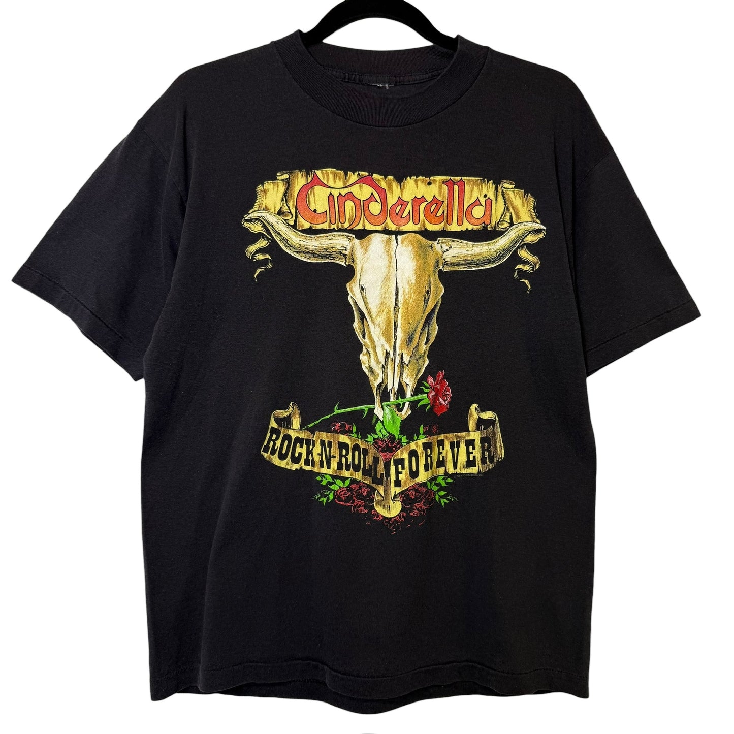 1989 Cinderalla Rock n Roll Forever T-Shirt Sz L (B2289)
