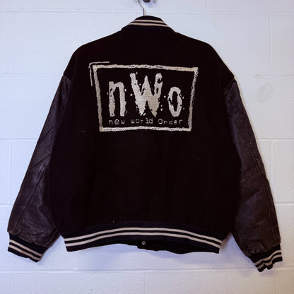 90's NWO Wrestling Letterman Leather/Wool Jacket Sz L