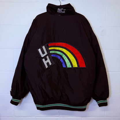 90s University of Hawaii Rainbow Warriors NCAA Starter Jacket Sz XL