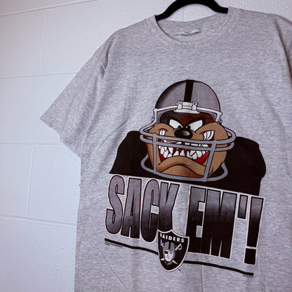 1996 Los Angeles Raiders Taz NFL T-Shirt (B2340)