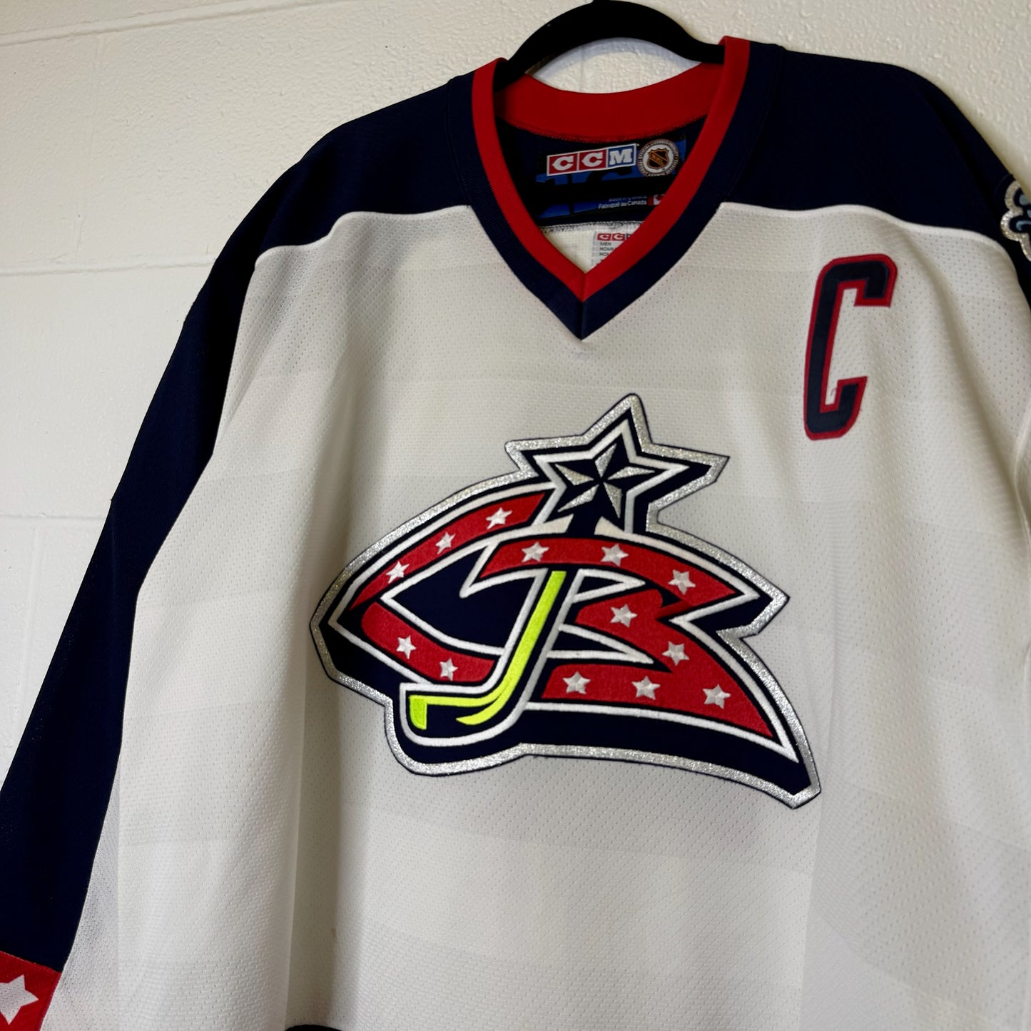 2000s Columbus Blue Jackets Lyle Odelein NHL Hockey Jersey Sz XL (B1986)