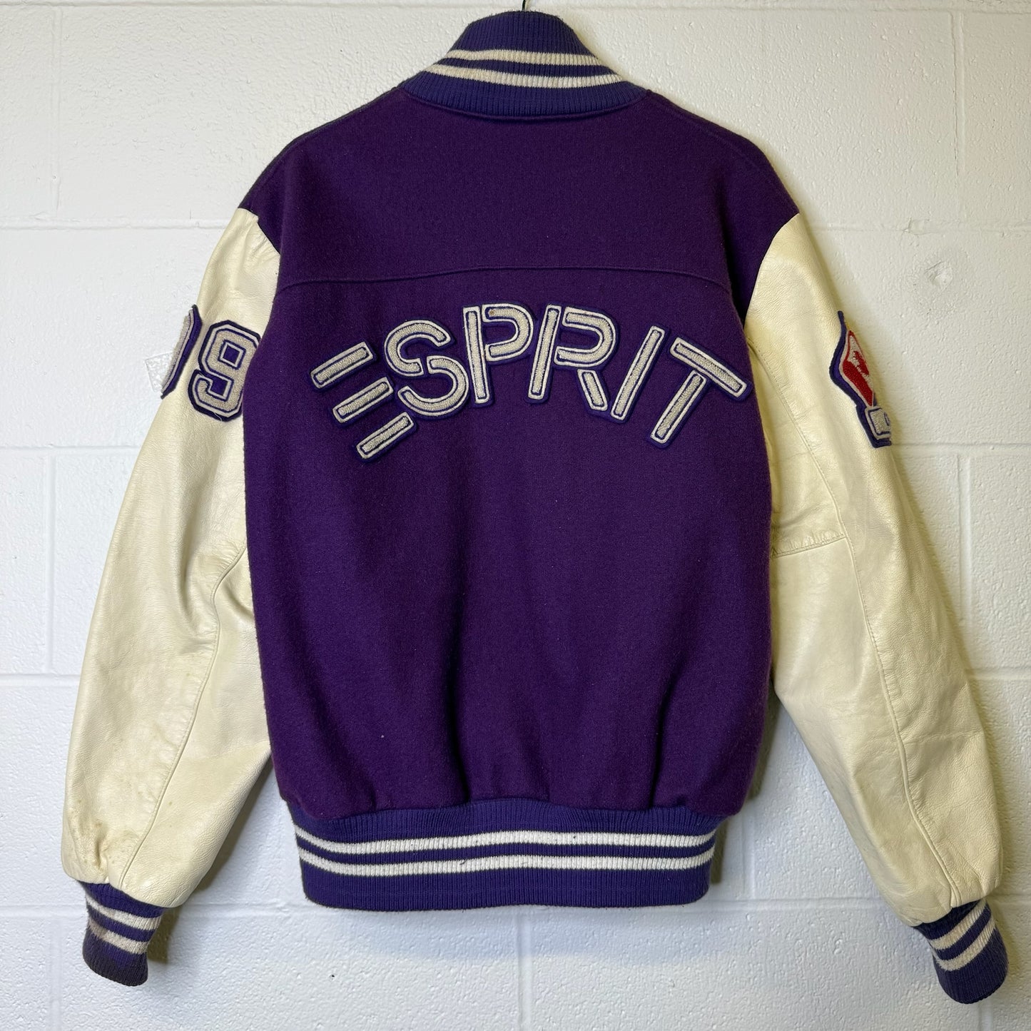 90's Esprit Canada Letterman Leather/wool Jacket Sz L