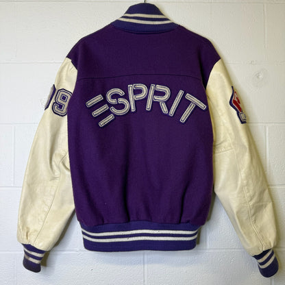 90's Esprit Canada Letterman Leather/wool Jacket Sz L