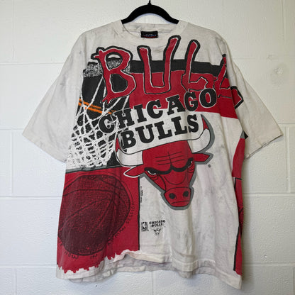 90's Chicago Bulls AOP T-Shirt Sz XL (B1764)
