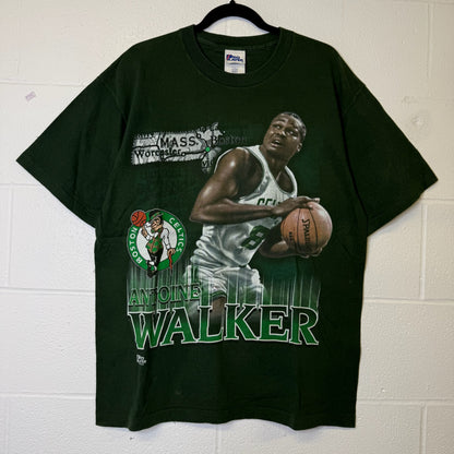 90s Antoine Walker Boston Celtics NBA T-Shirt Sz L (B2580)