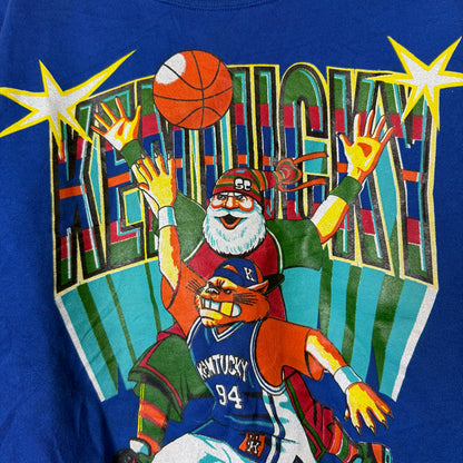 90s University of Kentucky Wildcats Santa NCAA Crewneck Sz XL (B2355)