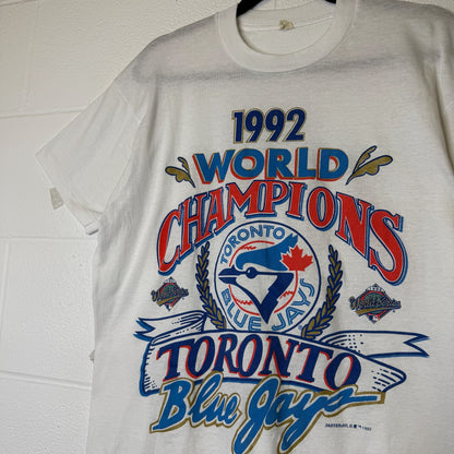1992 Toronto Blue Jays MLB World Champs T-Shirt Sz XL (B2637)