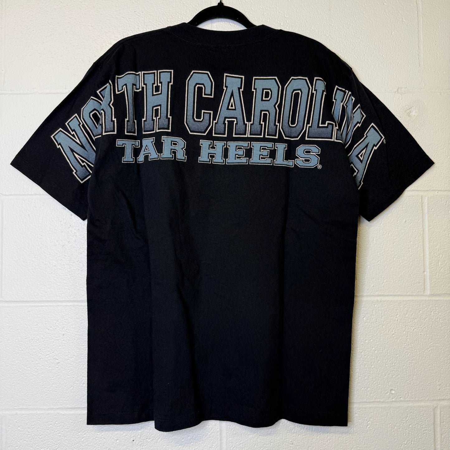 90s University of North Carolina Tar Heels Wauldron AOP T-shirt Sz L (B2588)