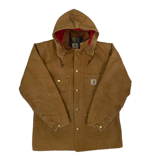 Carhartt Tan Chore Jacket w/ Removable Hood Sz L (A2450)