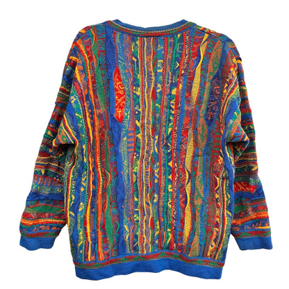 90's Coogi Style by Purely Australian Co Cardigan Knit Sweater Sz L (A7477)