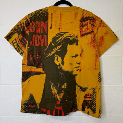 90s Bon Jovi AOP Band T-Shirt Sz L (B2551)
