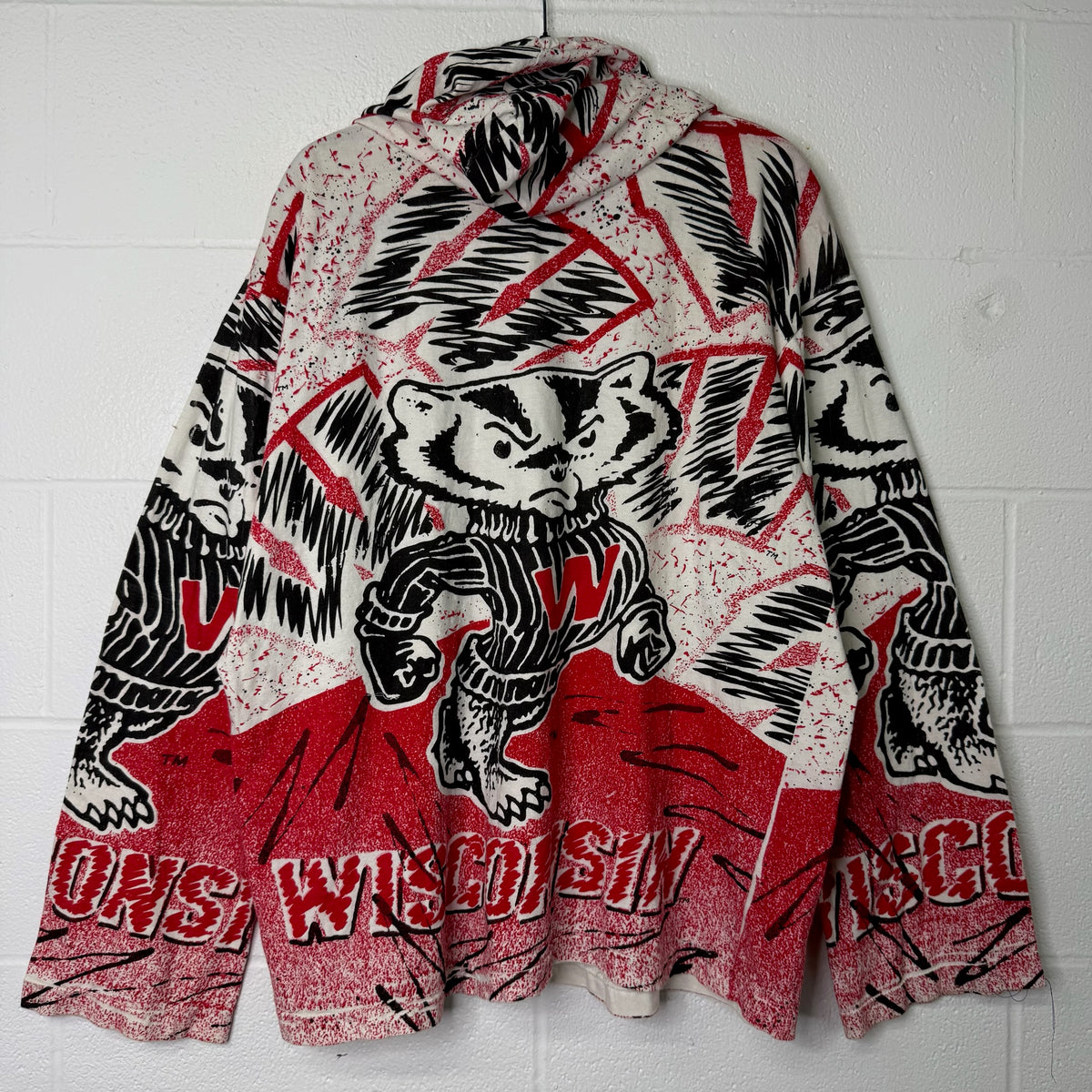 90s Wisconsin Badgers NCAA AOP Shirt Sz XL (B2700)
