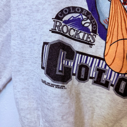 90s Colorado Rockies Looney Tunes NFL Crewneck Sz XL (B2468)