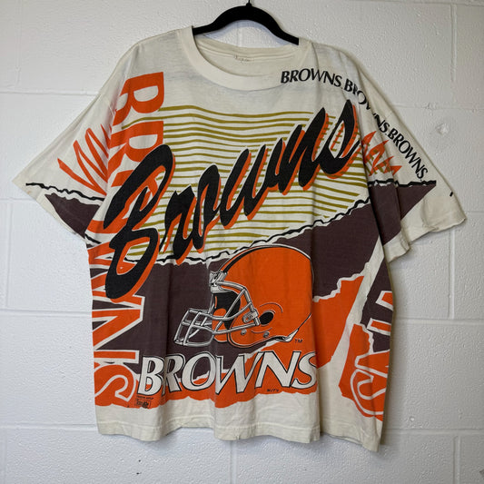 90s Cleveland Browns Magic Johnson T's NFL T-Shirt Sz XL (B2635)