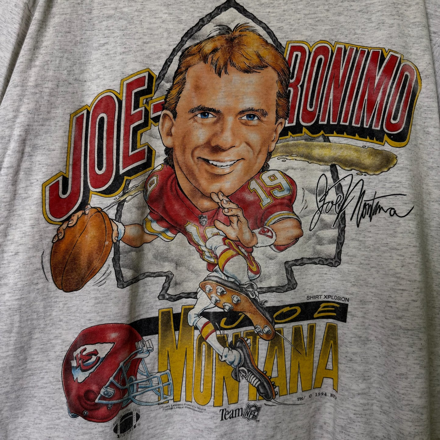 1994 Joe Montana Kansas City Chiefs NFL T-shirt Sz XL (B1601)