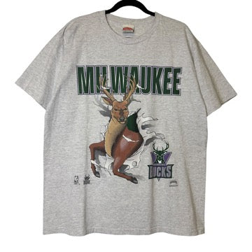 90's Milwaukee Bucks Nutmeg Breakthrough T-Shirt Sz XL (B2076)