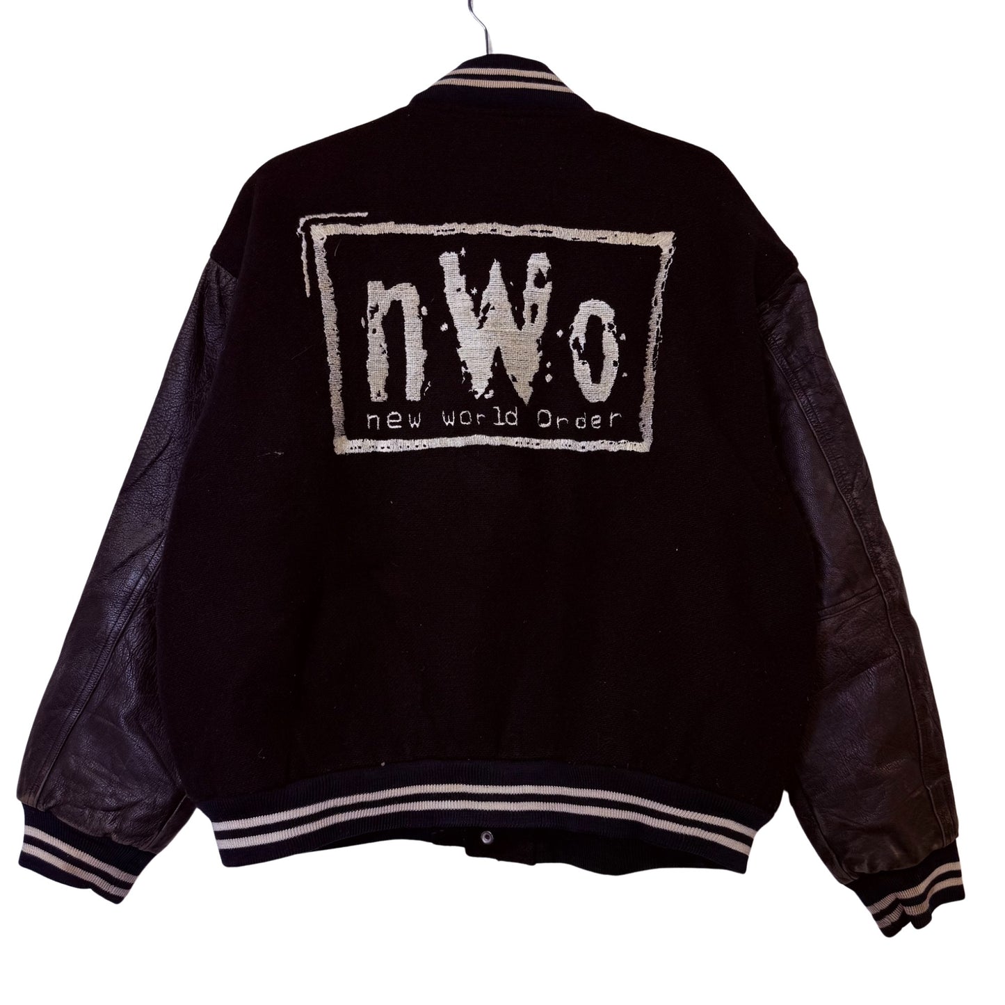 90's NWO Wrestling Letterman Leather/Wool Jacket Sz L