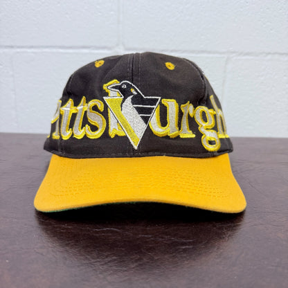 90s Pittsburgh Penguins NHL Logo 7 Snapback Hat