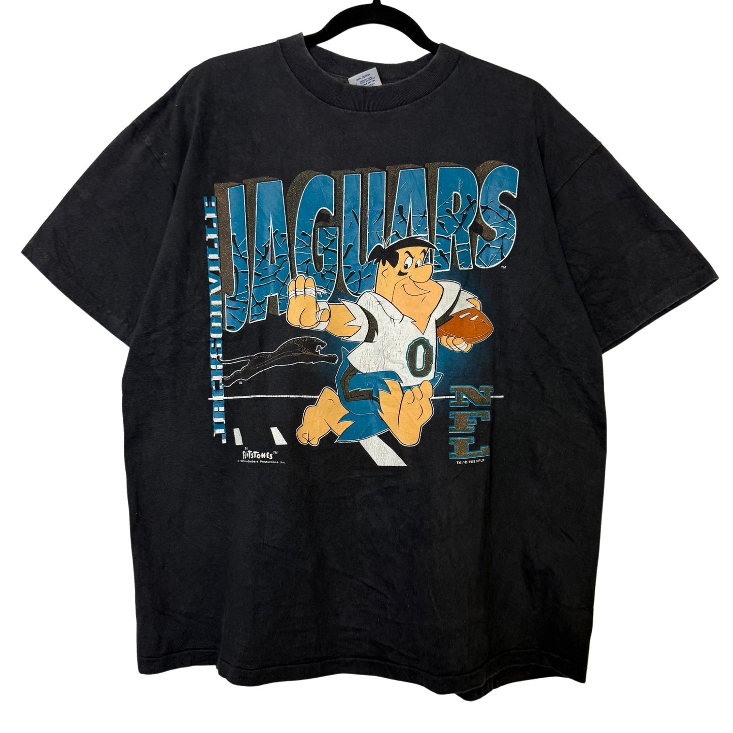 90s Jacksonville Jaguars NFL Flintstones T-Shirt Sz XL (B2939)