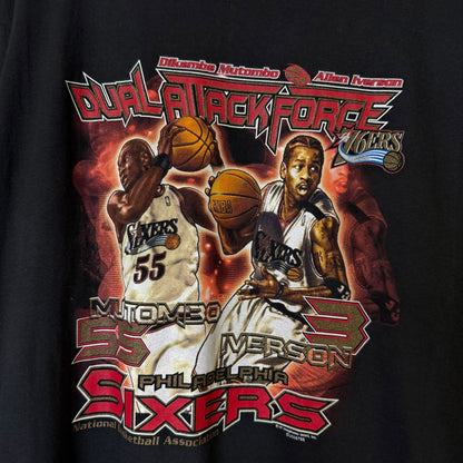 2001 Philadelphia 76ers Iverson & Mutombo T-shirt Sz XL (1L774)