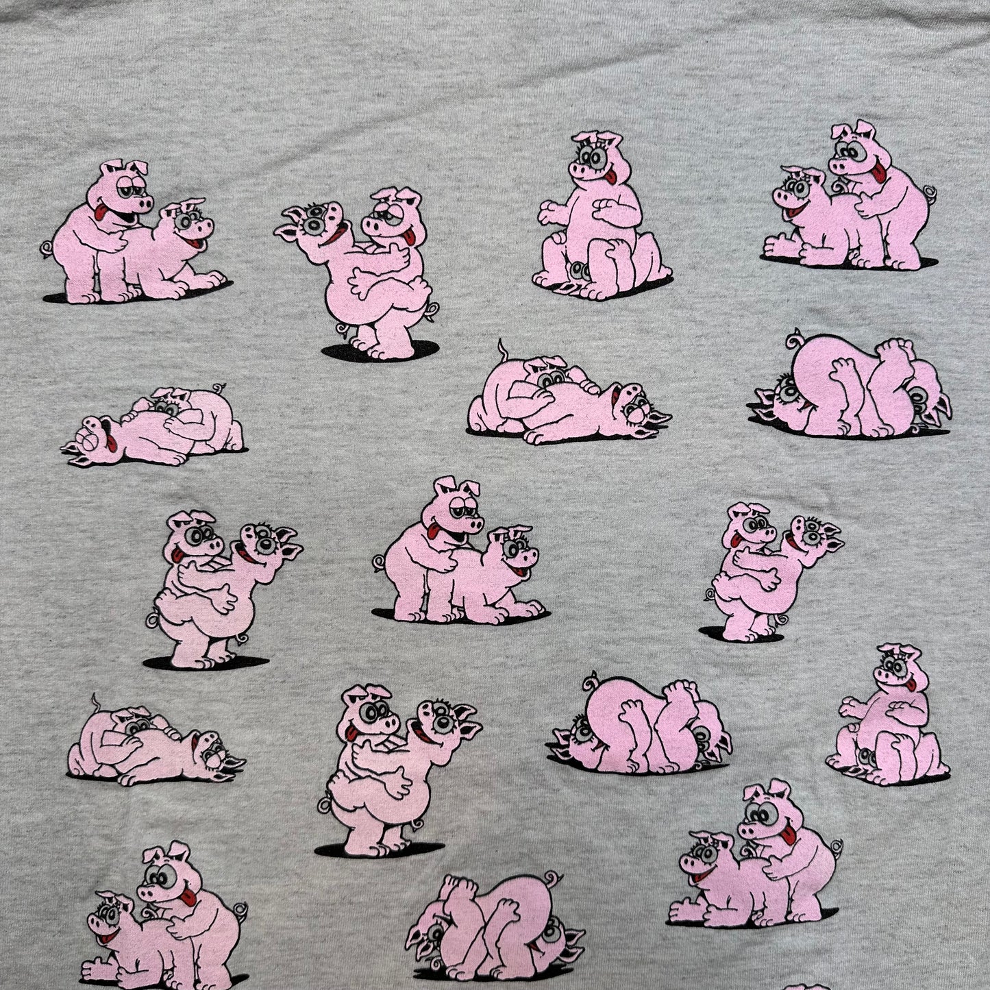 1991 Pigs Sex Positions T-Shirt Sz L (A6033)