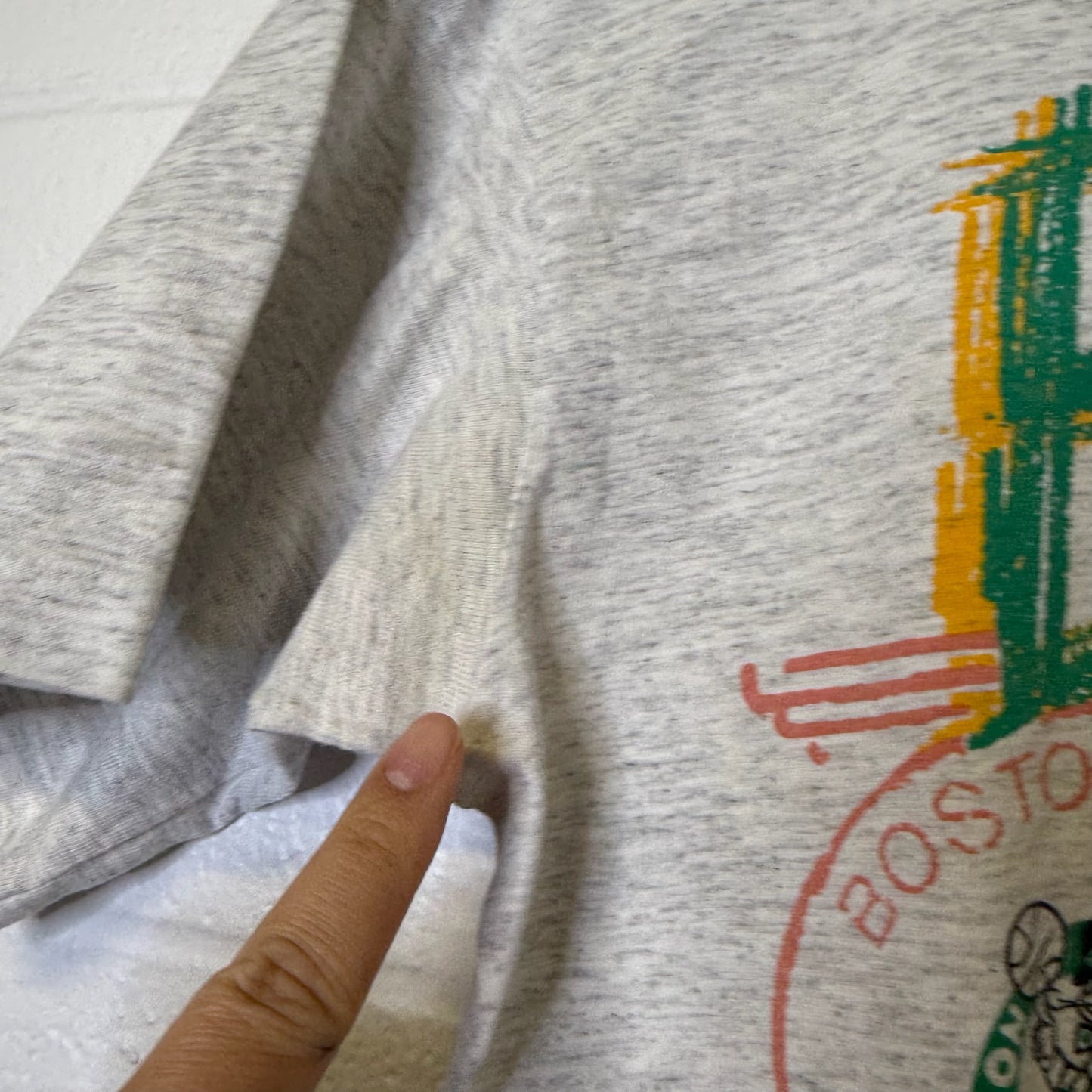 1990 Boston Celtics Larry Bird Salem Stamp NBA T-Shirt Sz L (B2203)