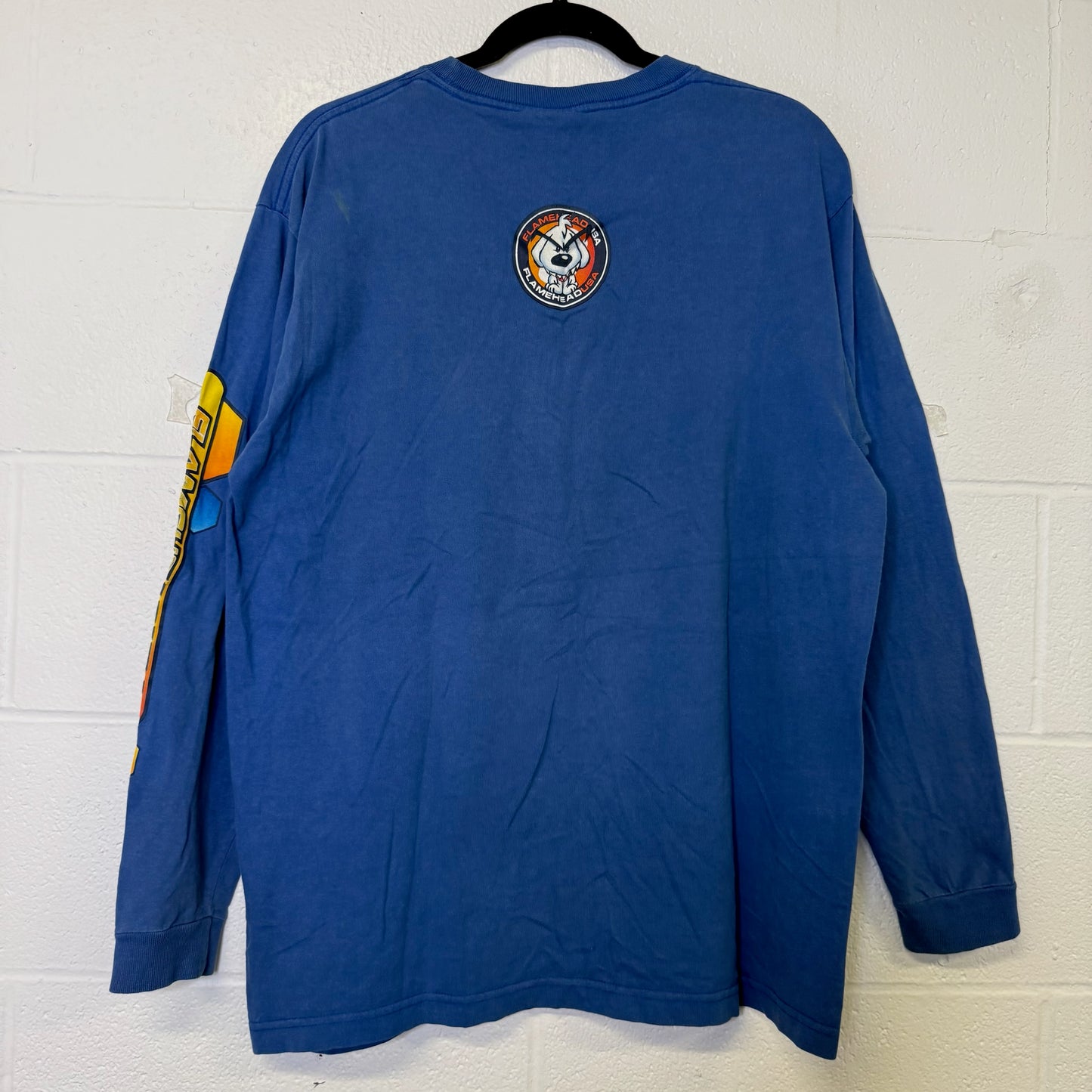 90's JNCO Flamehead USA Long sleeve T-Shirt Sz XL (B2929)