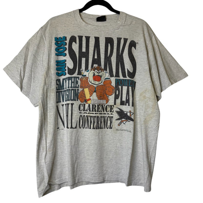 1992 San Jose Sharks Taz NHL T-shirt (B2405)