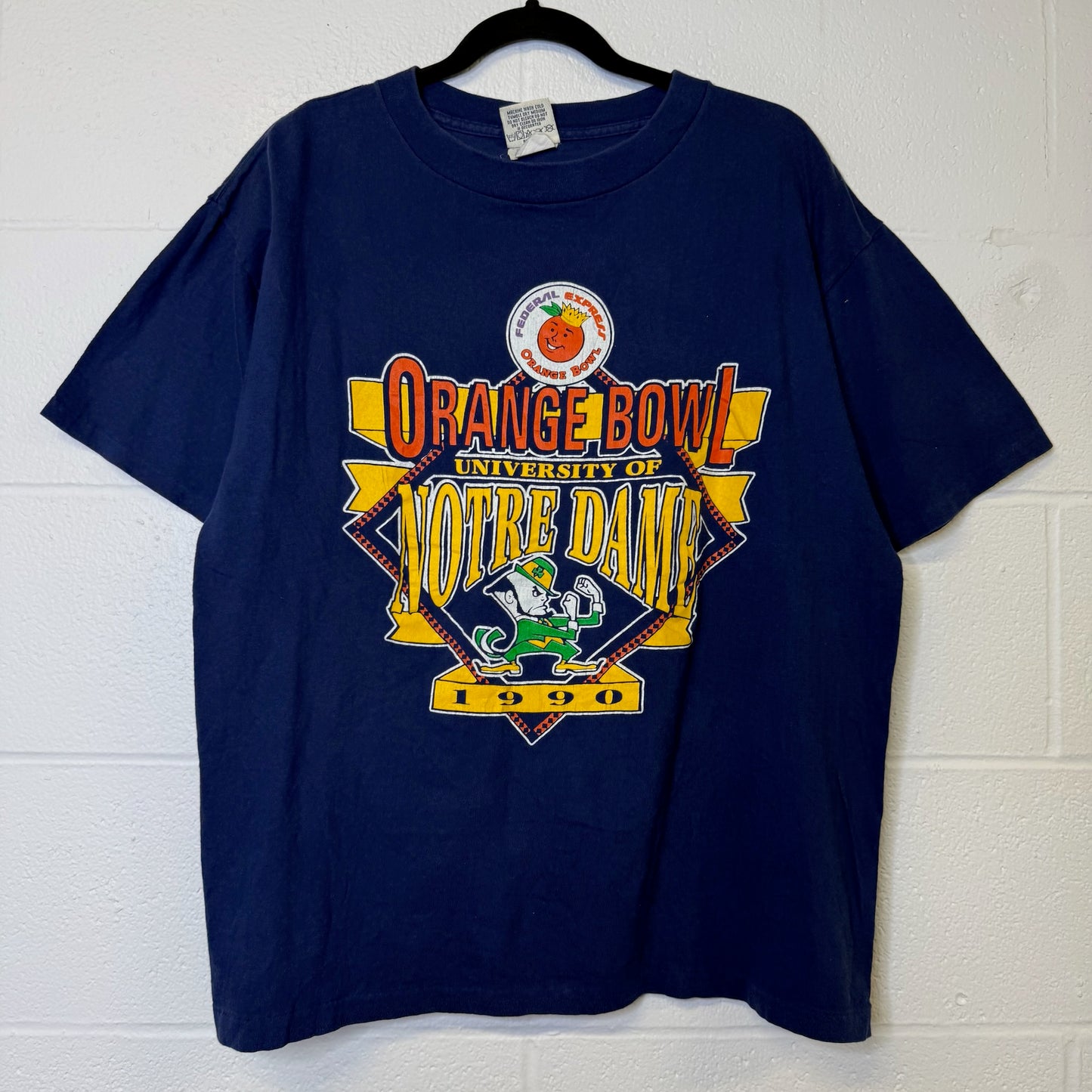 1990 Notre Dame Fighting Irish NCAA T-Shirt Sz L (B2152)