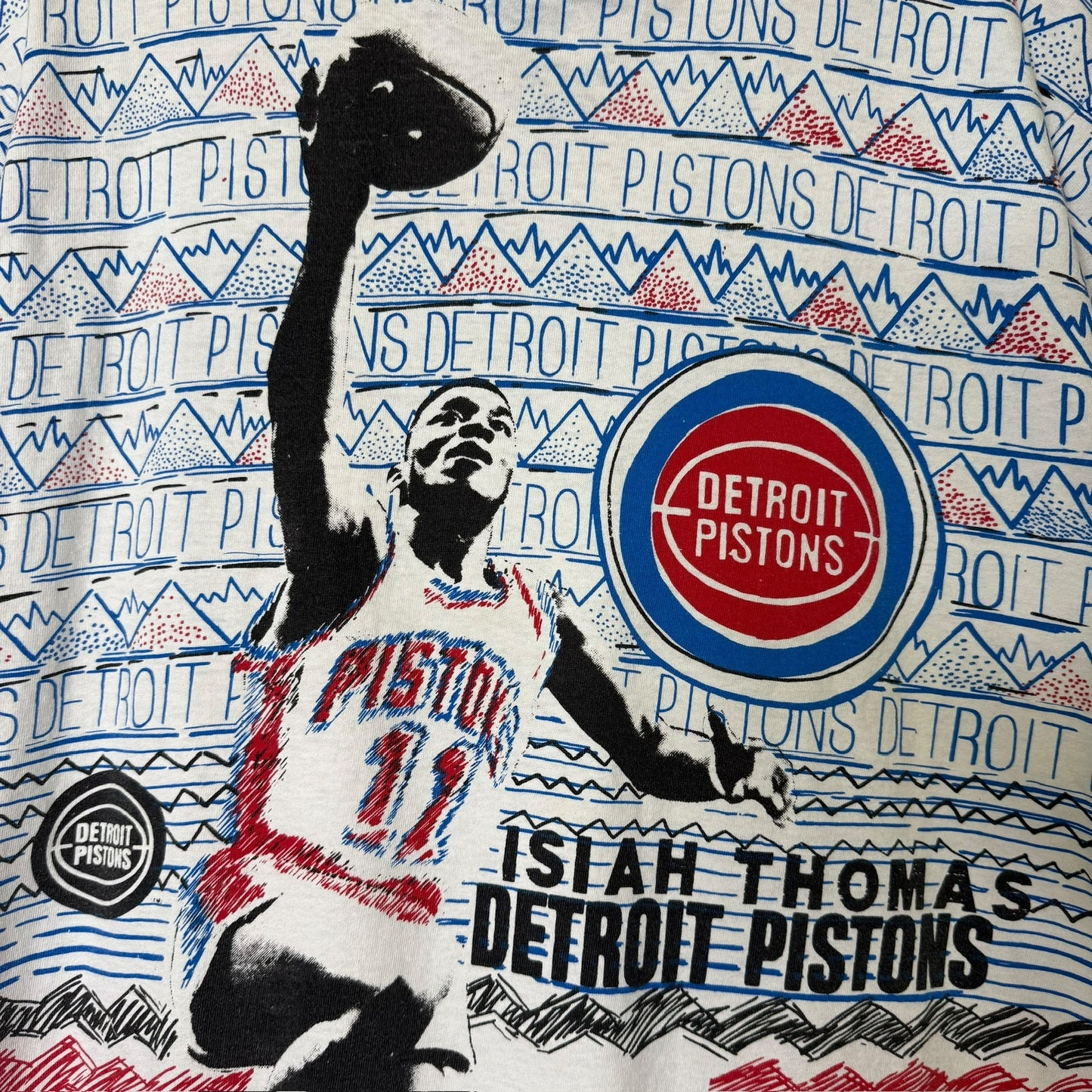 90's Isiah Thomas Detroit Pistons Magic Johnson T's AOP T-shirt Sz L
