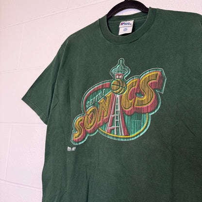 90s Seattle Supersonics NBA T-Shirt (B2976)