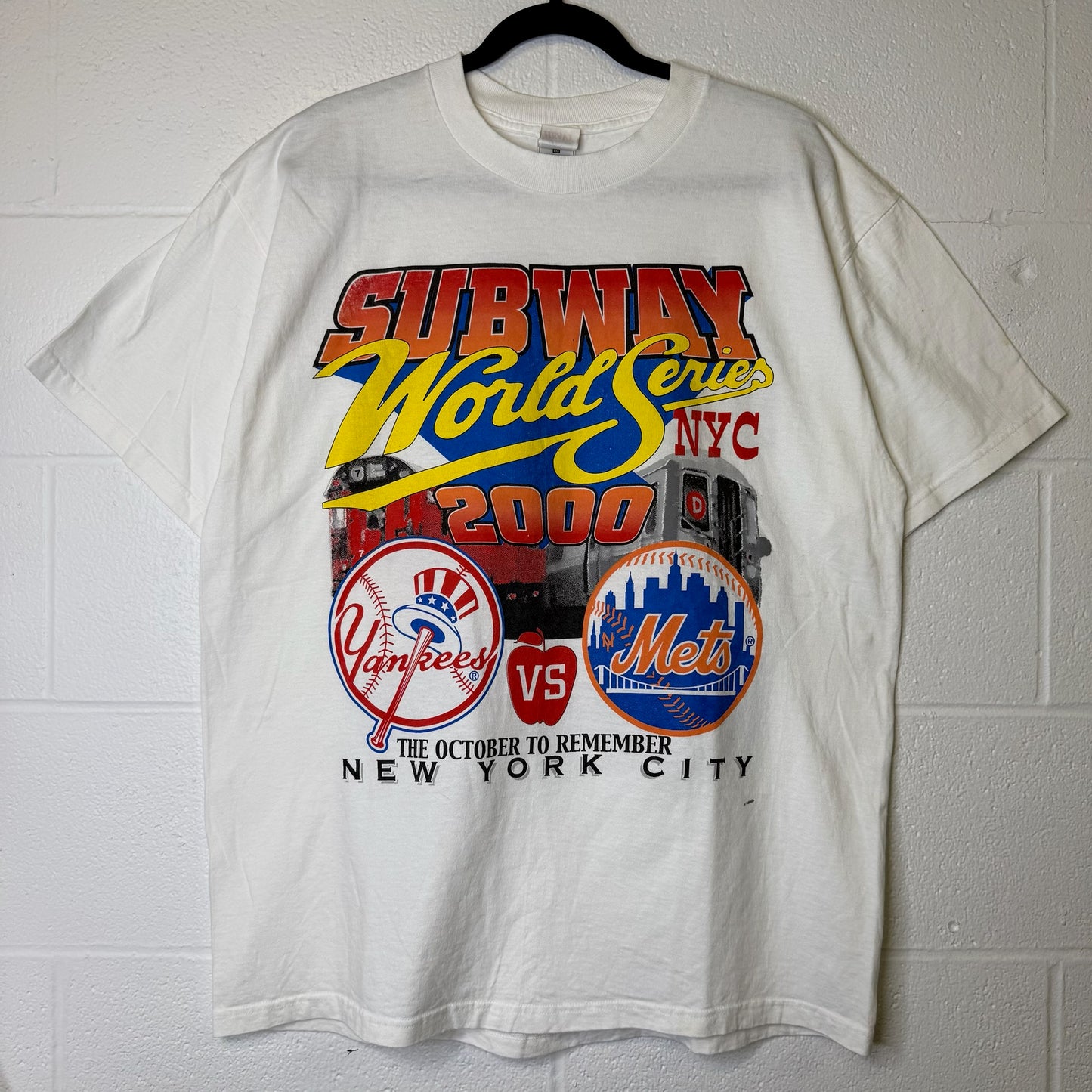 2000 New York Yankess vs Mets Subway Series MLB T-Shirt Sz XL (B2831)