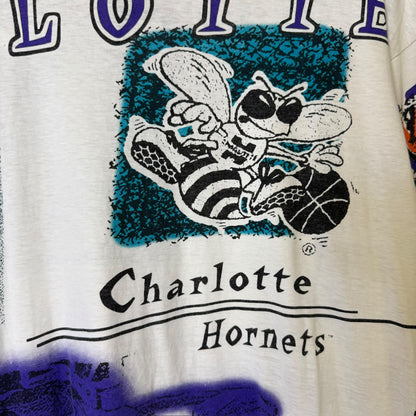 90s Charlotte Hornets Magic Johnson T's NBA AOP Sz XL