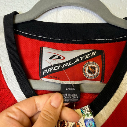 90s Chicago Blackhawks Hockey NHL Jersey Autographed CCM Sz L (B1978)