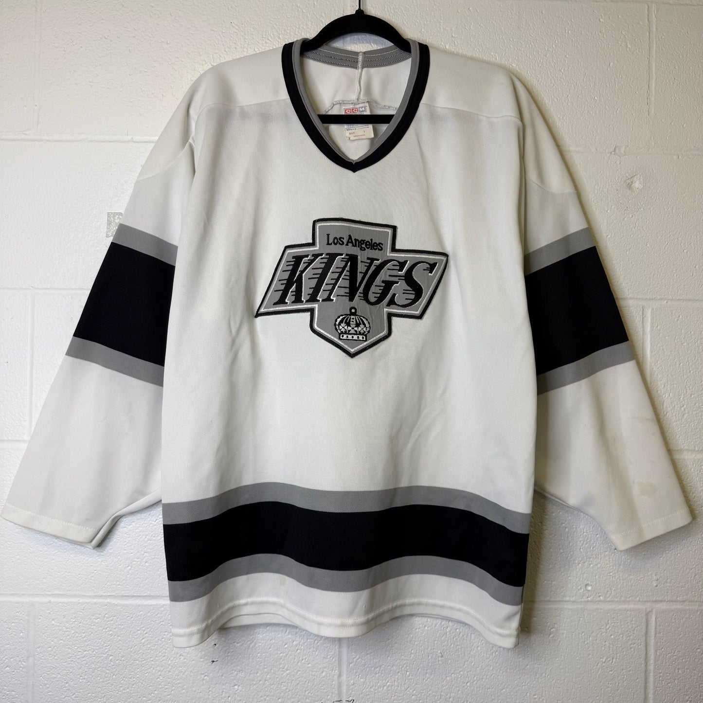 90's Los Angeles LA Kings NHL Hockey Jersey CCM Sz L (B1985)
