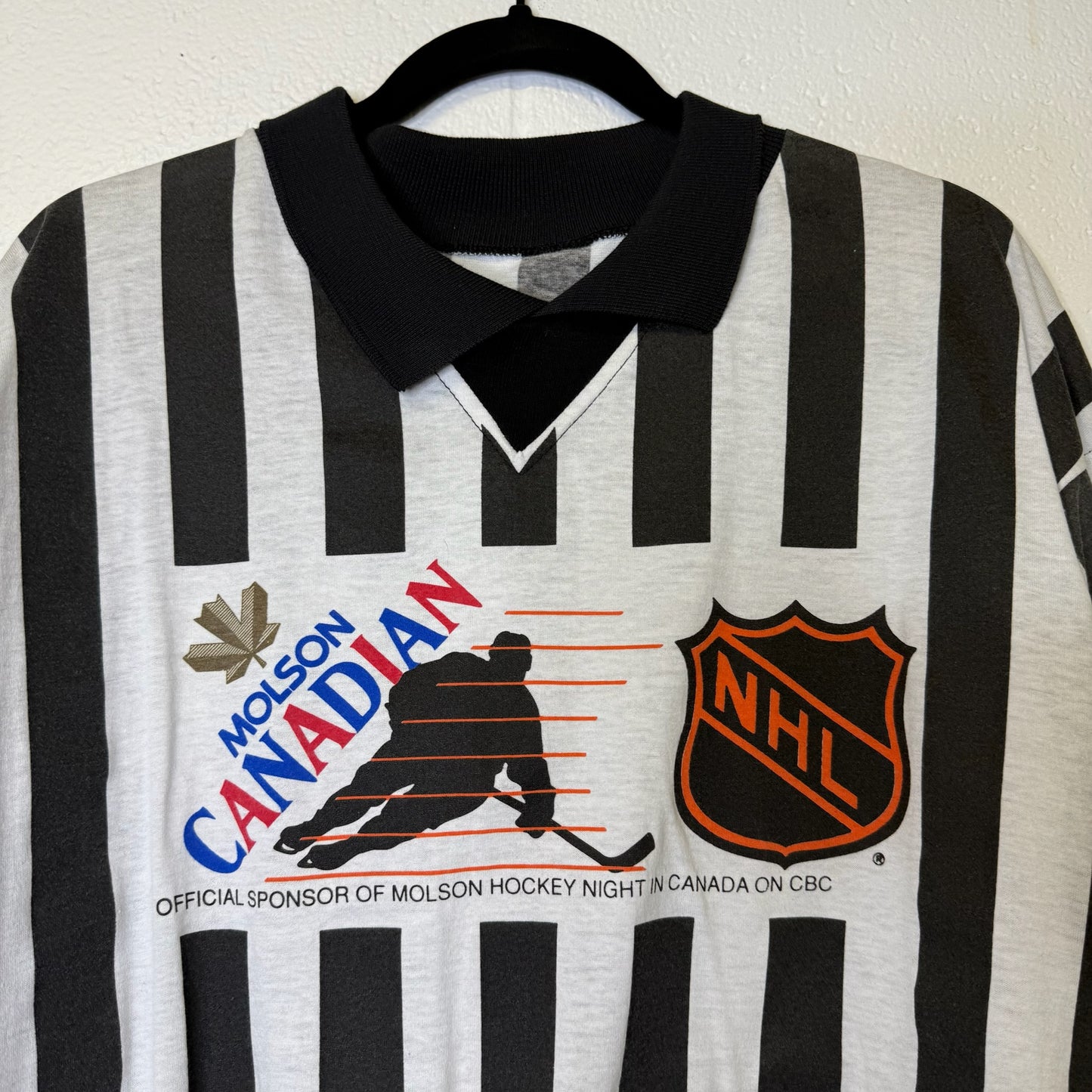 90's Molson Canadian Hockey Ref Jersey Sz Sz XL (B1808)