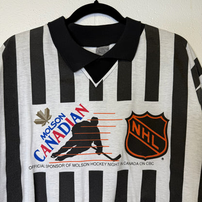 90's Molson Canadian Hockey Ref Jersey Sz Sz XL (B1808)