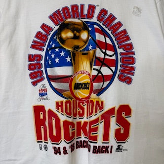 1995 Houston Rockets Championship NBA T-Shirt Sz XL (B2201)