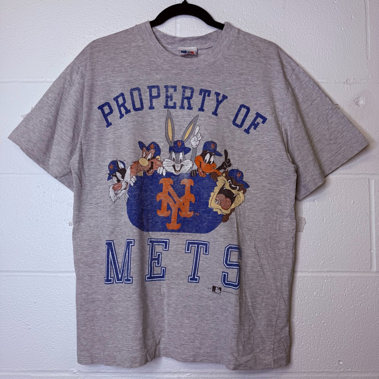 1991 New York Mets Tunes Looney Tunes NFL T-Shirt (B2337)