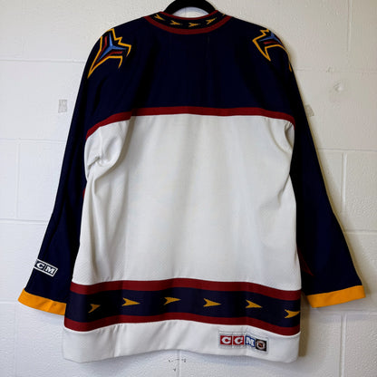 90s Atlanta Thrashers CCM Hockey NHL Jersey Autographed Sz L (B1981)