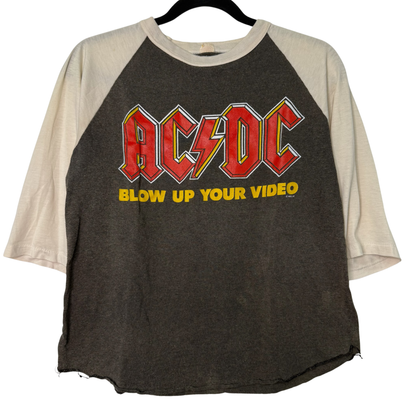 1988 AC/DC Blow Up Your Video Band Raglan T-Shirt