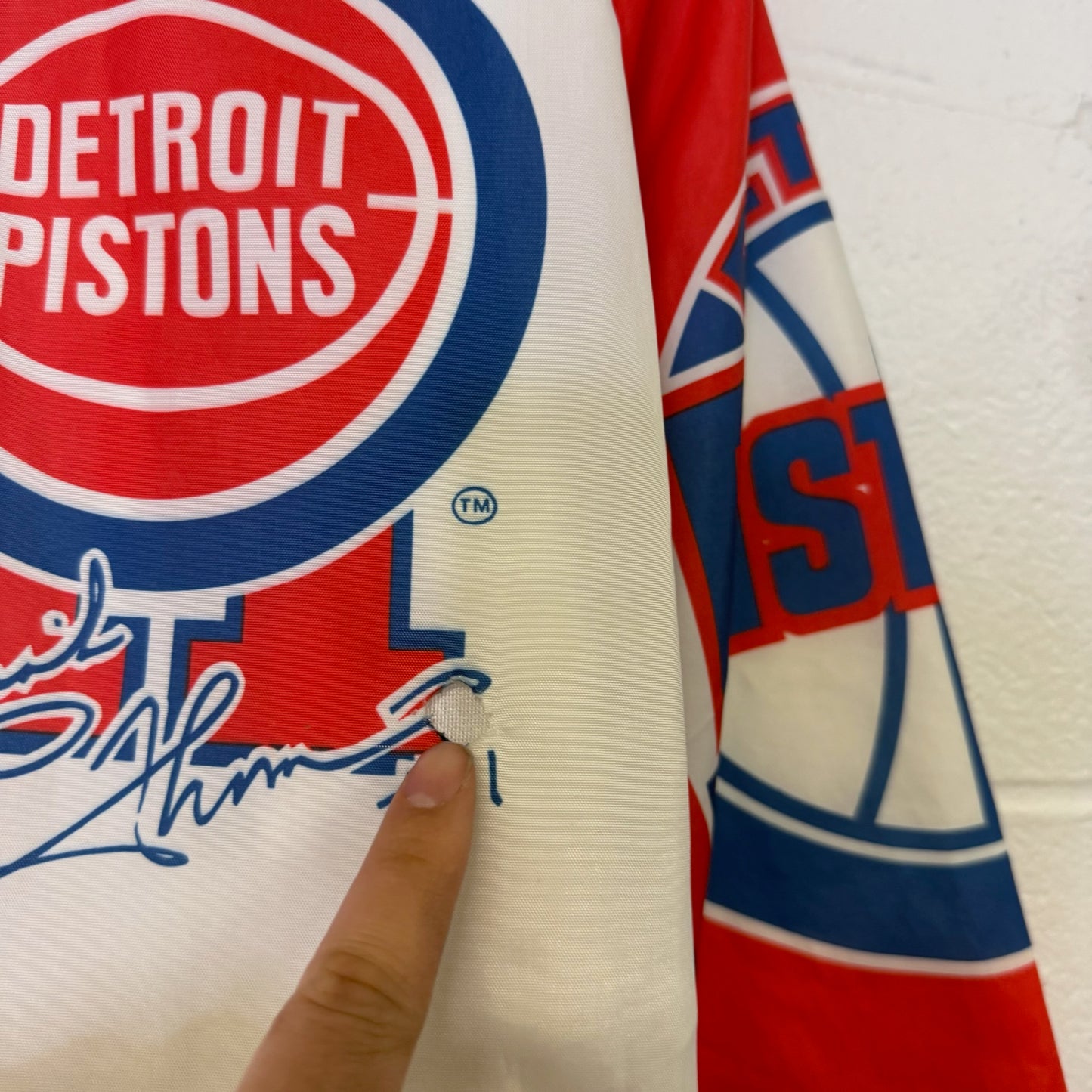 90's Isiah Thomas Detroit Pistons Chalk Line NBA Jacket Men’s Medium